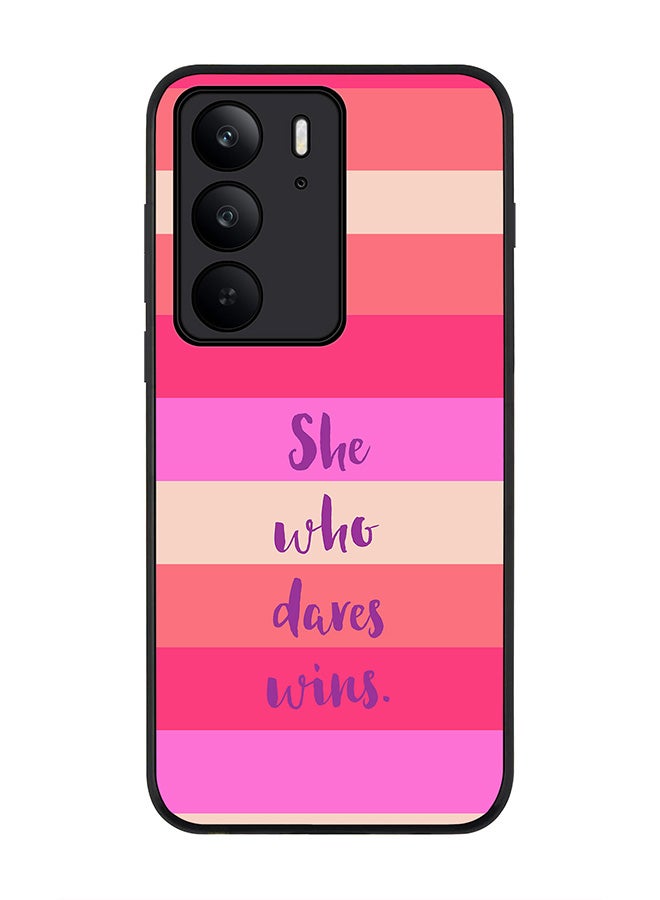 For Realme C75x / C75 4G Case,Slim fit Camera Protection, Shockproof Thin Phone cover  - She who dares wins